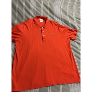 Lacoste Men’s Collared Polo Shirt Orange Size 6 Great Condition
